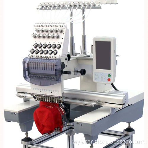 Single Head Embroidery Machine Computer Cap Embroidery Machine for Tubular / T-Shirt / Falt Industrial Embroidery